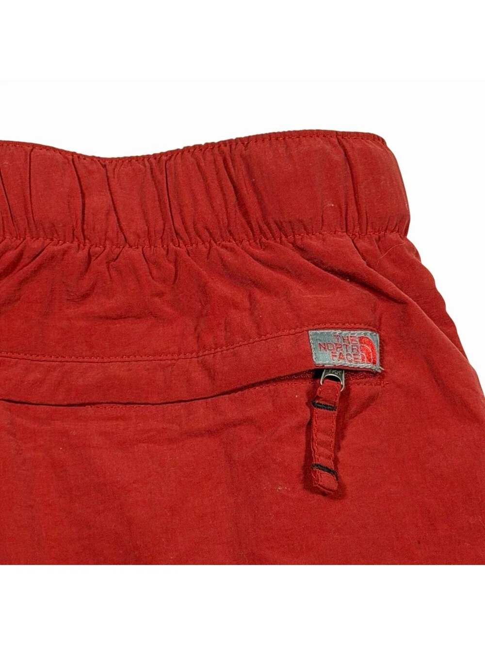 The North Face Mens Belted Nylon Hiking Shorts Red Mesh Lined Size L